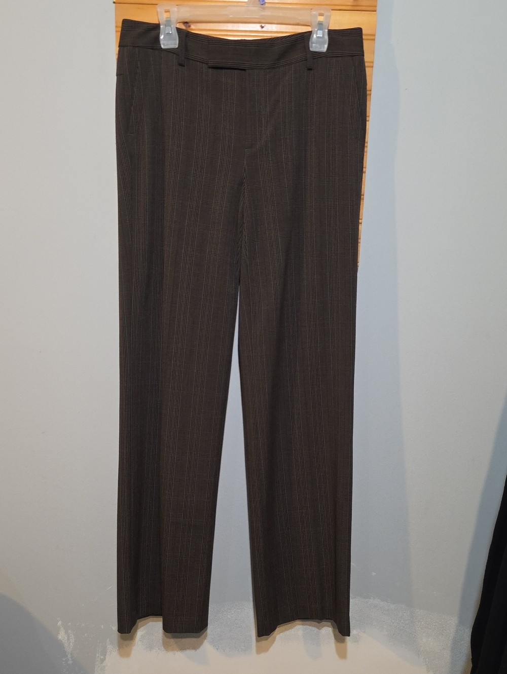 Eddie Bauer Mercer Fit Women's Sz 10 Tall Plaid Trousers NWT Burgundy Windowpane